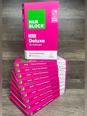 H&R Block Tax Software Deluxe 2025 PC/Mac NO STATE - Key Card -LOT of 10 NEW